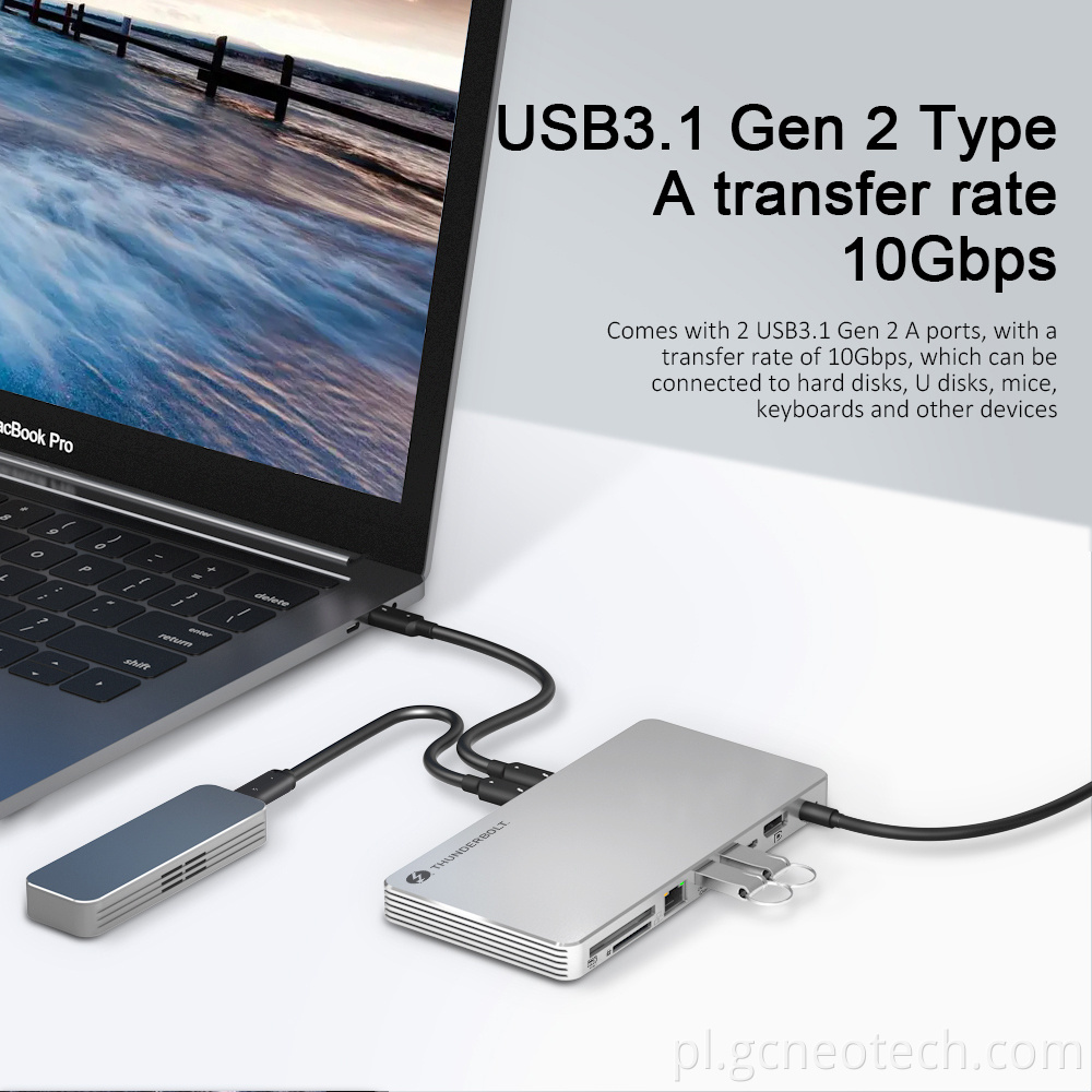 Thunderbolt 4 Docking Station 40 Gbps Silny transfer Thunderbolt 4 Docking Station 40Gbps High Speed Transfer